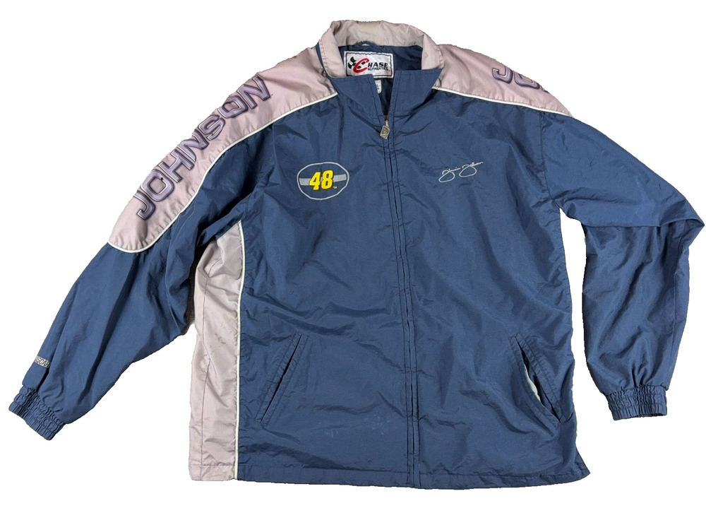 Jimmie Johnson 48 Chase Authentics NASCAR Jacket XL Blue Vintage 2000s